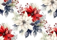 Christmas Poinsettias Red/White Arrangements Backing Paper (BIG)