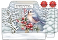 Pretty Tote Gift Bag With Snow Scene  & Bluebird (One)