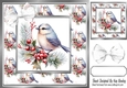 Pretty Blue Bird On A Branch With Berries 8X8