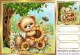 Cute Teddy Bear With Sunflowers & Bees/Woodland 8x8
