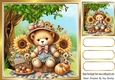 Cute Teddy Bears Picnic With Sunflowers Woodland 8x8