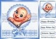 Cute Baby Boy Peeking Blue Dot 8x8 Frame (Two)