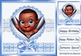 Cute Baby Boy Peeking Blue Dot 8x8 Frame (Three)
