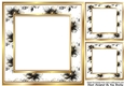 Black Gold Flowers Card Fronts/Insert 8x8