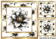 Black Gold Flower Card Front 8X8 (ONE)