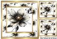 Black Gold Flower Card Front 8X8 (TWO)