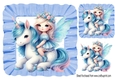 Pretty Fairy With Unicorn Blue Frill 7x7 Frame