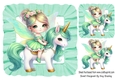 Pretty Fairy With Unicorn Turq Frill 7x7 Frame
