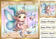 Pretty Glitter Rainbow Butterfly Girl Gnome On A Swing 8x8 Card