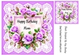 Lace & Lilac Roses 8x8 Card (BIRTHDAY FOR MUM)