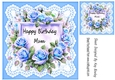 Lace & Blue Roses 8x8 Card (BIRTHDAY FOR MUM)