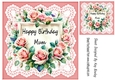 Lace & Peach Roses 8x8 Card (BIRTHDAY FOR MUM)