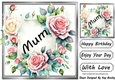 Pretty Pink & Cream Roses In Silver Frame 8x8 for MUM