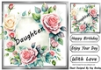 Pretty Pink & Cream Roses In Silver Frame 8x8 for DAUGHTER