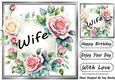Pretty Pink & Cream Roses In Silver Frame 8x8 for WIFE