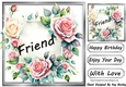 Pretty Pink & Cream Roses In Silver Frame 8x8 for FRIEND