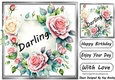 Pretty Pink & Cream Roses In Silver Frame 8x8 for DARLING
