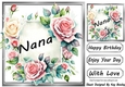 Pretty Pink & Cream Roses In Silver Frame 8x8 for NANA