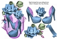 Pretty Blue Roses Topper With Shoes