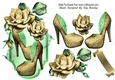Pretty Gold Roses Topper With Shoes