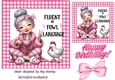Pink Gingham 7X7 Card With Granny Quote (FOUR)