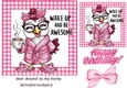 Pink Gingham 7X7 Card With Funny Chicken Quote (One)
