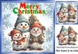 Cute Snowmen in 8X8 Snowflake Christmas Frame