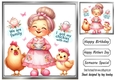 Gran With Her Chickens 8X8 Card Front