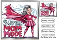 Women Quote SUPER MOM 8x8 Card Front