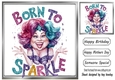 Woman With Glitz & Glamour Quote 8X8 Card Front