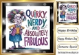 QUIRKEY & NERDY Lady in Gold Black 8X8 Frame