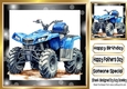 Blue Quad Bike In Gold/Black 8x8 Frame