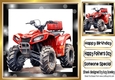 Red Quad Bike In Gold/Black 8x8 Frame