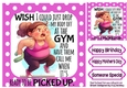 WISH AT GYM Woman With Caption In Pink Polkadot 8X8 Frame