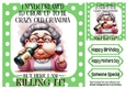 CRAZY GRANDMA Woman With Caption In Green Polkadot 8X8 Frame