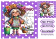 BINGO GRANDMA Woman With Caption In Purple Polkadot 8X8 Frame