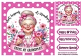 GRANDMA WITH WINE Woman With Caption In Pink Polkadot 8X8 Frame