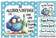 BIRD & WINE With Caption In Blue Spot 8x8 Frame