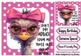 OSTRICH ATTITUDE With Caption In Pink Spot 8x8 Frame