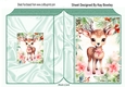 Winter Deer In Christmas Festive Folded Book (THREE)