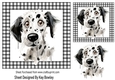 Lovely Dalmation In Black/White Gingham 7x7 Frame (TWO)