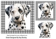 Lovely Dalmation In Black/White Gingham 7x7 Frame (THREE)