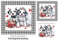 Dalmations In Love In Black/White Gingham 7x7 Frame (TWO)