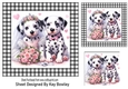 Dalmations In Love In Black/White Gingham 7x7 Frame (THREE)