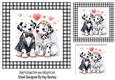Dalmations In Love In Black/White Gingham 7x7 Frame (FOUR)
