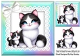 Lovely Mum & Kitten With Bow Rainbow Frame 8x8 (TWO)