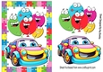 Jigsaw Puzzle Frame With Toony Face Car A5 (TWO)