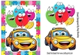 Jigsaw Puzzle Frame With Toony Face Car A5 (THREE)