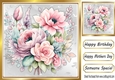 Beautiful Floral Spray In Gold 8X8 Frame (ONE)