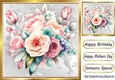 Beautiful Floral Spray In Gold 8X8 Frame (THREE)